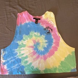 Cropped tie dye muscle tank